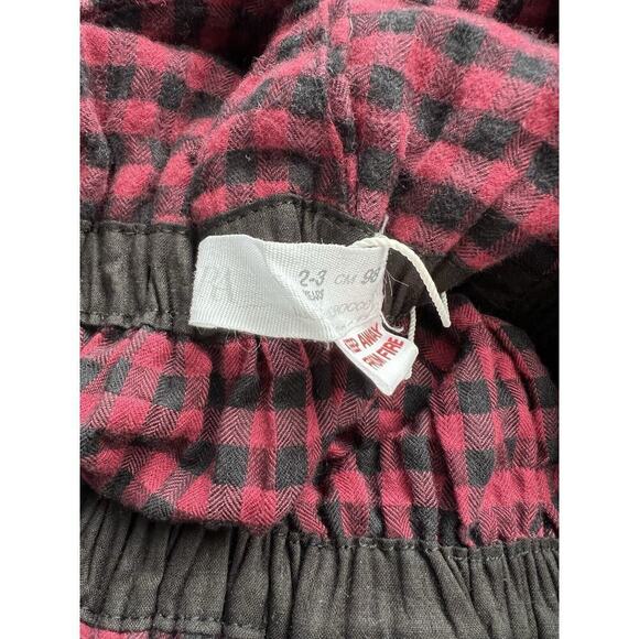 Zara Dress Girls 2-3 Toddler Gingham Overall Skirt Red Black Checker Plaid - Picture 5 of 6